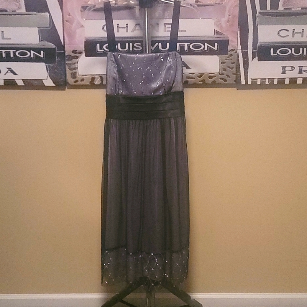 Size 14 Black and Crystal Elegant Dress